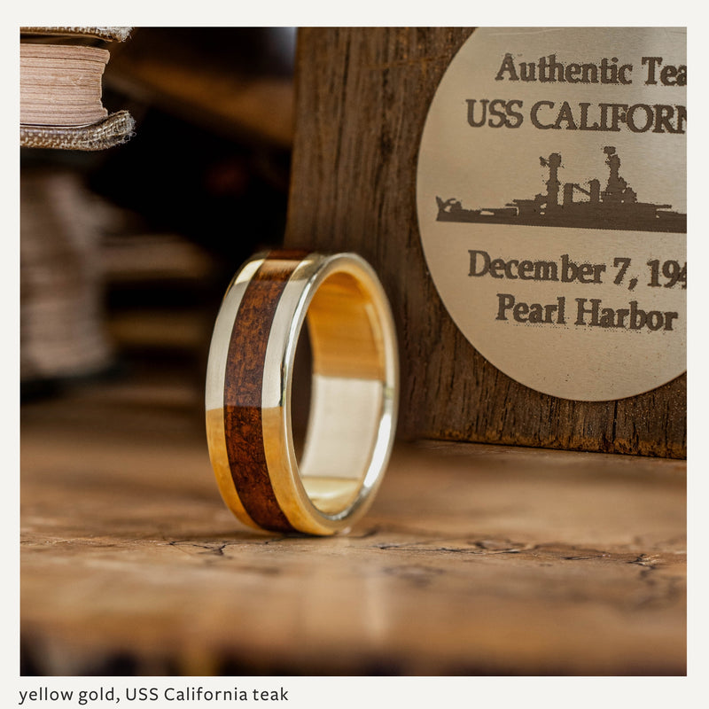 Custom Gold, Silver or Titanium Band - Single Inlay – Rustic and Main