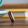 The Laura | Women's Walnut Wood Ring with Holly Liner & Metal Inlay