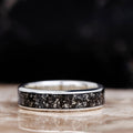 The Stargazer | Meteorite and Sterling Silver Ring with Silver Flakes