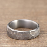 The-Apollo-Mens-Hammered-Titanium-Wedding-Band-offset-white-gold-inlay