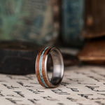 The Arizonan | Men's Titanium Wedding Band with Arizona Mesquite Wood & Turquoise