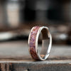 (In-Stock) The Ember - Titanium Wedding Band with Ruby Stone Inlay - Size 7/6mm