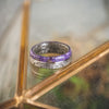 The Fabled Lass | Women's Weathered Maple Wood Ring with Lavender & Metal Inlay