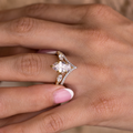 The Gwndolyn & Vesper Vintage-Inspired Marquise Diamond Bridal Set