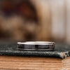 The Helen | Women's Titanium Ring with Whiskey Barrel Wood Inlay