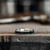 (In-Stock) The Helen | Women's Titanium Ring with Black Whiskey Barrel Wood - Size 6.5 | 4mm Wide