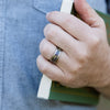 (In-Stock) The Impressionist - Titanium Floral Ring with Provence Lavender - Size 10.25 | 6mm Wide