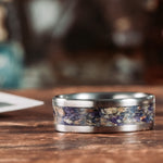 (In-Stock) The Impressionist | Titanium Ring with Provence Lavender - Size 10 / 8mm Wide