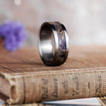 The Impressionist | Men's Lavender and Titanium Floral Wedding Band