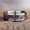 The Impressionist | Men's Lavender and Titanium Floral Wedding Band