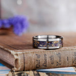 The Impressionist | Men's Lavender and Titanium Floral Wedding Band