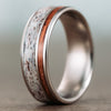        The-Mid-Century-Cowboy-Mens-Titanium-Wedding-Band-Elk-Antler-Teak-Wood