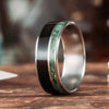    The-Sage-Mens-Titanium-Wedding-Band-Rosewood-Green-Imperial-Diopside_