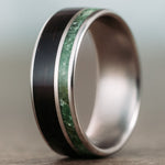    The-Sage-Mens-Titanium-Wedding-Band-Rosewood-Green-Imperial-Diopside_
