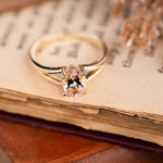 The Sedona - Natural Peach Morganite Solitaire Oval Engagement Ring