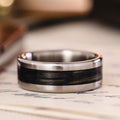 The Speakeasy Men's Titanium Wedding Band Ring Rustic and Main ::Shown in 8mm Wide | Titanium