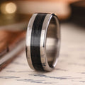 The Speakeasy Men's Titanium Wedding Band Ring Rustic and Main ::Shown in 8mm Wide | Titanium