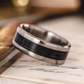 The Speakeasy Men's Titanium Wedding Band Ring Rustic and Main ::Shown in 8mm Wide | Titanium
