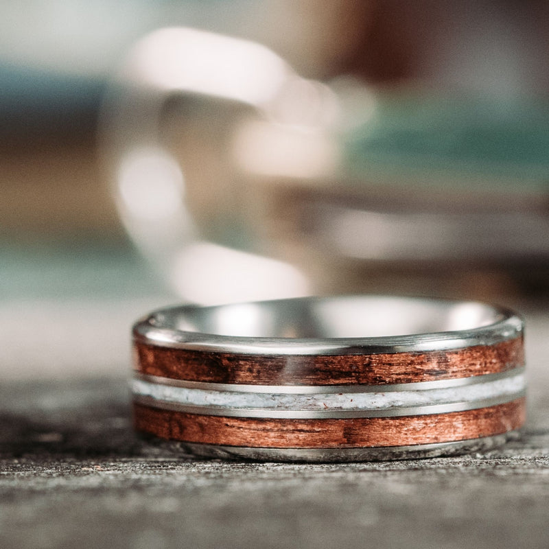 The-Stag-Mens-Titanium-Wedding-Band-Walnut-Wood-Elk-Antler