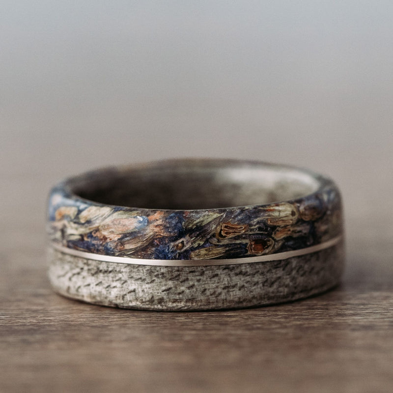 The-Weekend-in-Marseille-Womens-Weathered-Maple-Wood-Ring-with-Lavender-and-White-Gold-Inlay-Rustic-and-Main