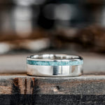 The Odyssey in Silver | Men's Silver Turquoise Wedding Band