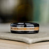 The Whiskey Triple | Men's Whiskey Barrel Wood Wedding Band with Dual Metal Inlays