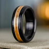 The Whiskey Triple | Men's Whiskey Barrel Wood Wedding Band with Dual Metal Inlays