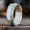 The Odyssey in Silver | Men's Silver Turquoise Wedding Band