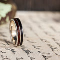 (In-Stock) The Great War Silver | Men's Sterling Silver Wedding Band with 1903 Springfield Rifle Stock Wood & WWI Uniform - Size 11.25 | 6mm Wide