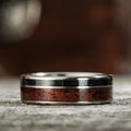 The Sentinel | Men's Titanium Wedding Band with 1903 Springfield Rifle Stock Wood & Whiskey Barrel