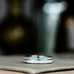 The Coast | Men's Titanium Wedding Band with Oyster Shell & Turquoise