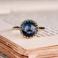 Vintage-Inspired-AA-Natural-London-Blue-Topaz-Cabochon-Ring-Crown-Prong-Bezel-Setting-The-Maya-Rustic-And-Main