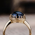 Vintage-Inspired-AA-Natural-London-Blue-Topaz-Cabochon-Ring-Crown-Prong-Bezel-Setting-The-Maya-Rustic-And-Main