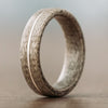 Weathered-Maple-Wood-Ring-Center-Silver-Inlay-Size-7-6mm