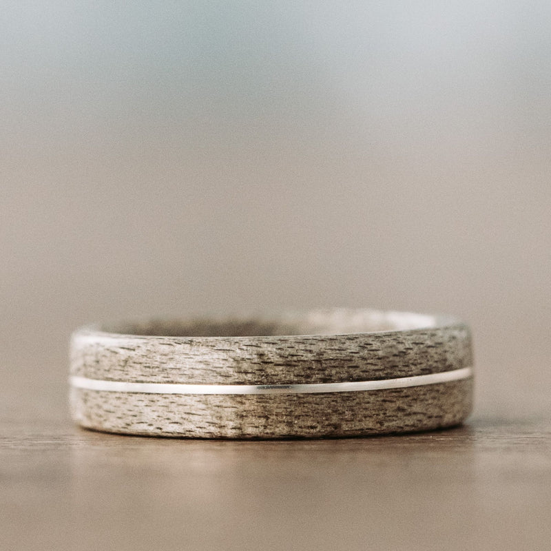 Weathered-Maple-Wood-Ring-Center-Silver-Inlay-Size-7-6mm