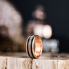 The Whiskey River | Men's Gold Whiskey Barrel Wood & Turquoise Wedding Band