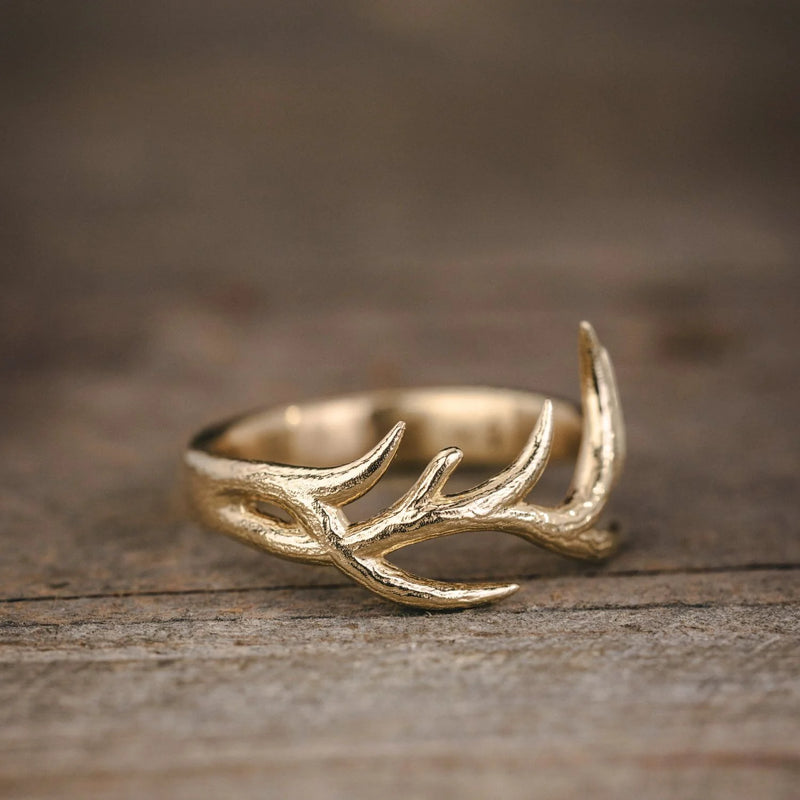 Solid Gold Antler Ring