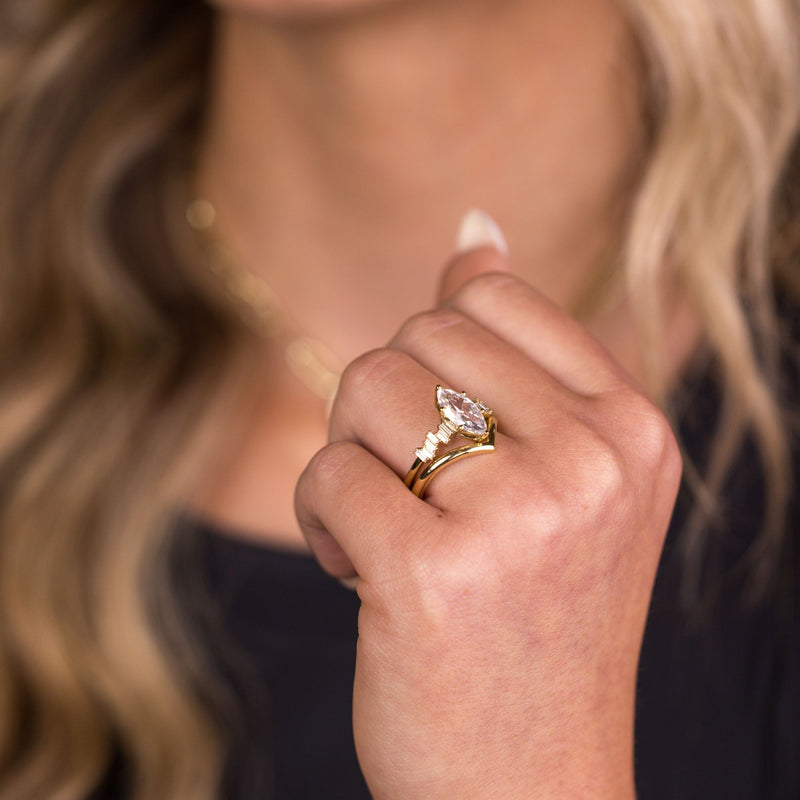 Marquise Diamond & Sculptural Wishbone Contour