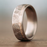 apollo-faceted-hammered-titanium-mens-wedding-band-offset-brass-inlay