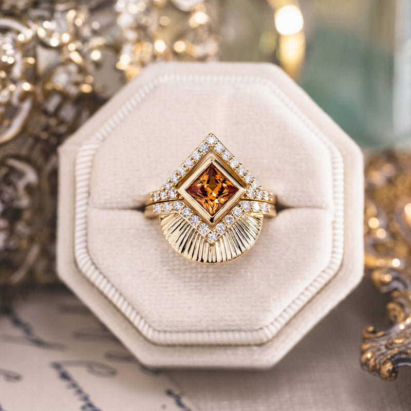 art-deco-princess-cut-padparadscha-pink-orange-sapphire-diamond-orientation-bezel-set-geometric-diamond-accent-the-eileen-rustic-and-main