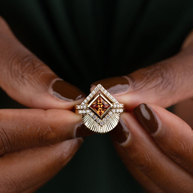 art-deco-princess-cut-padparadscha-pink-orange-sapphire-diamond-orientation-bezel-set-geometric-diamond-accent-the-eileen-rustic-and-main