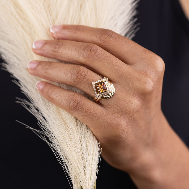 art-deco-princess-cut-padparadscha-pink-orange-sapphire-diamond-orientation-bezel-set-geometric-diamond-accent-the-eileen-rustic-and-main
