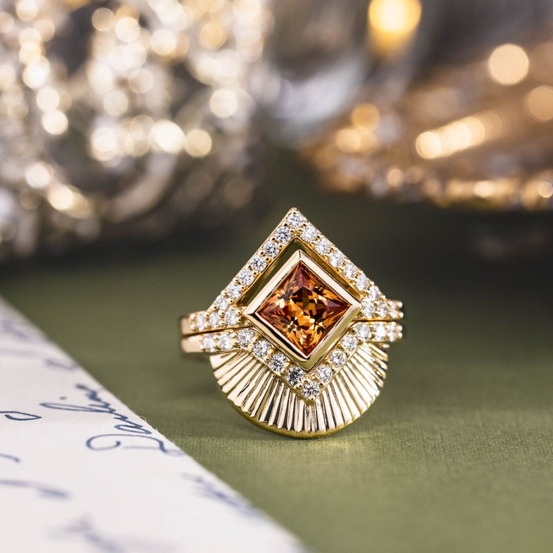 art-deco-princess-cut-padparadscha-pink-orange-sapphire-diamond-orientation-bezel-set-geometric-diamond-accent-the-eileen-rustic-and-main