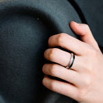 (In-Stock) The Audrey | Women's Whiskey Barrel & Antler Silver Ring - Size 7 | 5mm Wide