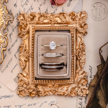 Shown with 4mm Wide Huntress & 8mm Wide Stag | White Gold