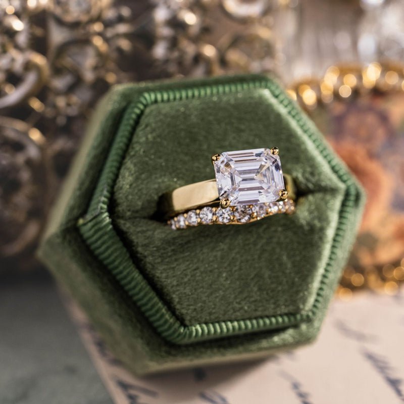 chunky-east-west-emerald-cut-diamond-engagement-ring-thick-gold-band-the-mina-rustic-and-main