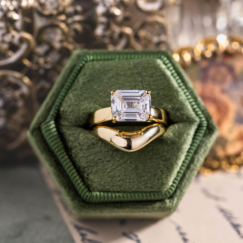 chunky-east-west-emerald-cut-diamond-engagement-ring-thick-gold-band-the-mina-rustic-and-main
