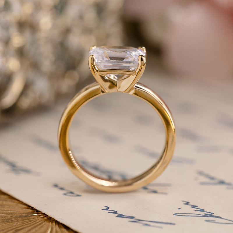 chunky-east-west-emerald-cut-diamond-engagement-ring-thick-gold-band-the-mina-rustic-and-main