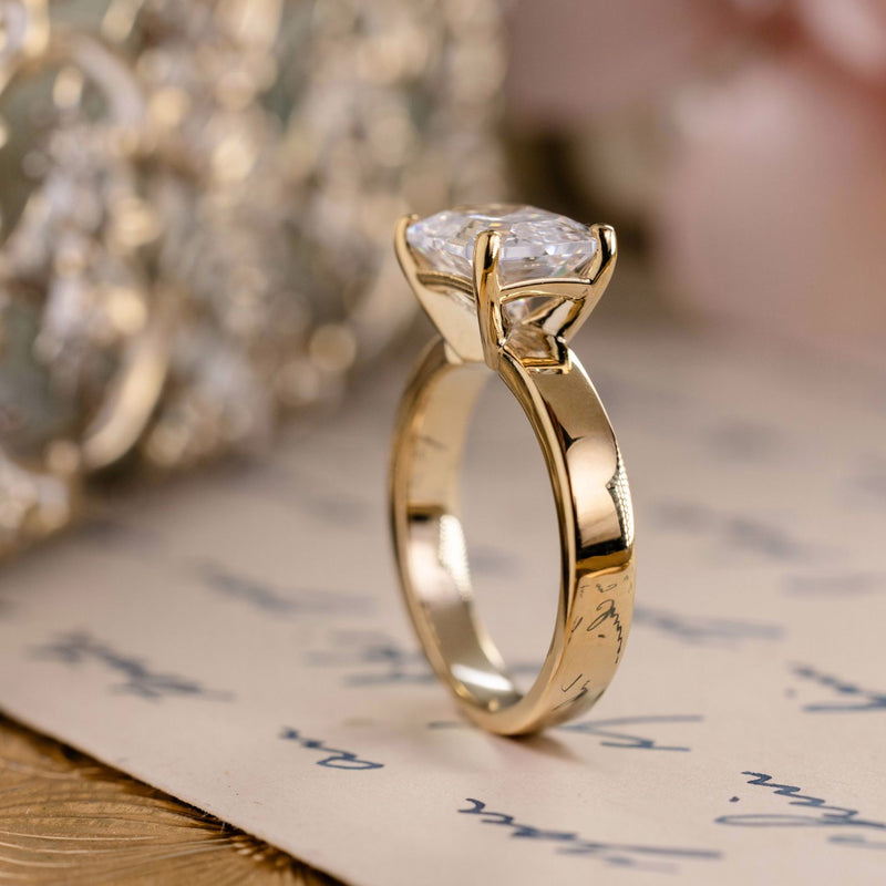 chunky-east-west-emerald-cut-diamond-engagement-ring-thick-gold-band-the-mina-rustic-and-main