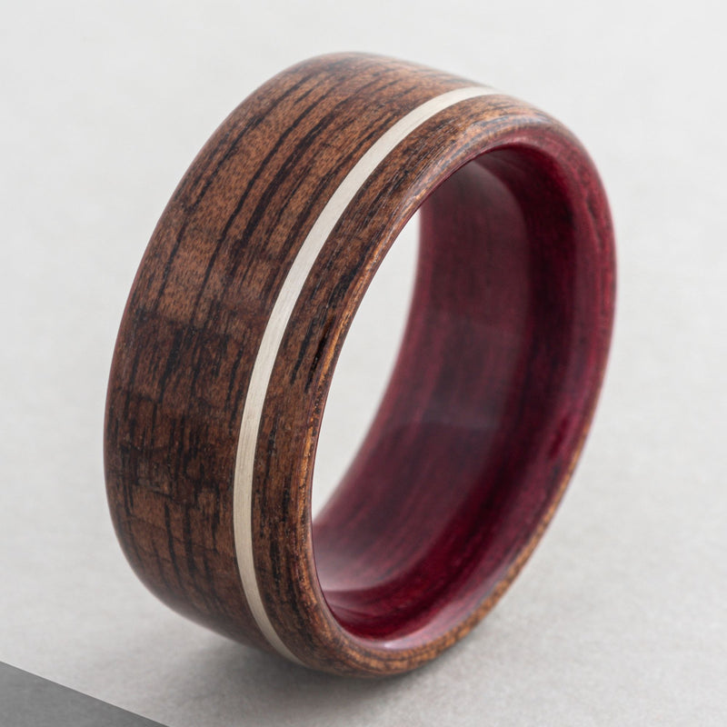    custom-M1garand-rifle-stock-wood-ring-with-purpleheart-wood-liner-offset-silver-rustic-and-main